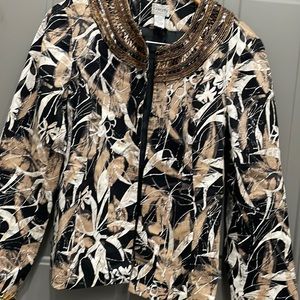 Chicos Jacket with bead detail at collar